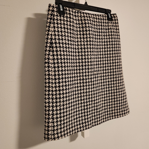 J. Crew 100% Wool Houndstooth Mini Skirt | Size P8 Petite Size 8 Vintage - Picture 4 of 9